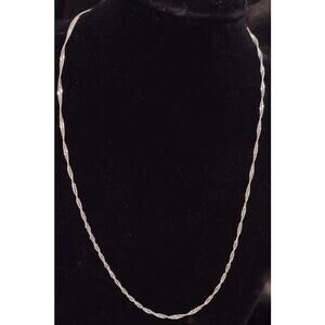 Sterling Silver 925 Plated 16 Inch‎ Water Wave Chain Necklace New Thin 1/16th"